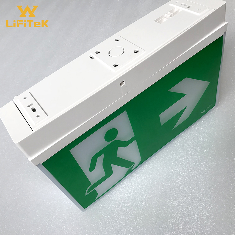 Auto self testing 24m velocity emergency led exit signs led non-maintained emergency luminire with lithium battery
