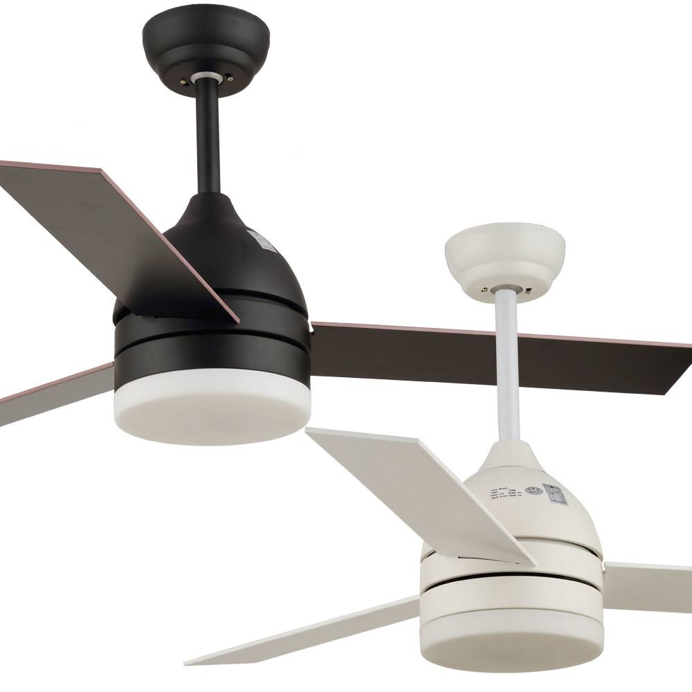 42 Inch European Style Modern Electrical Solid Wood Blades Ceiling Fan With Led Light