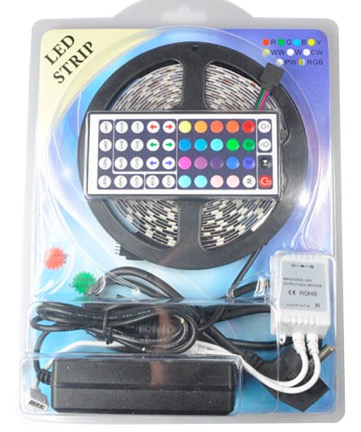 5050 RGB Led Strip Light Power Adapter 24 Key Remote 5m Led Strip Kit