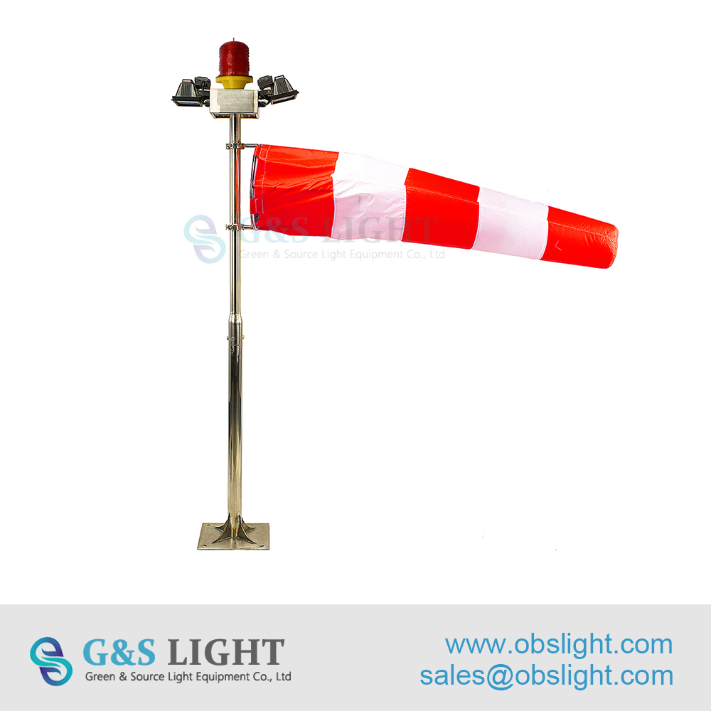 stainless steel material FAA standard Windsock for helipad / helipad windsock / windcone with helipad lighting