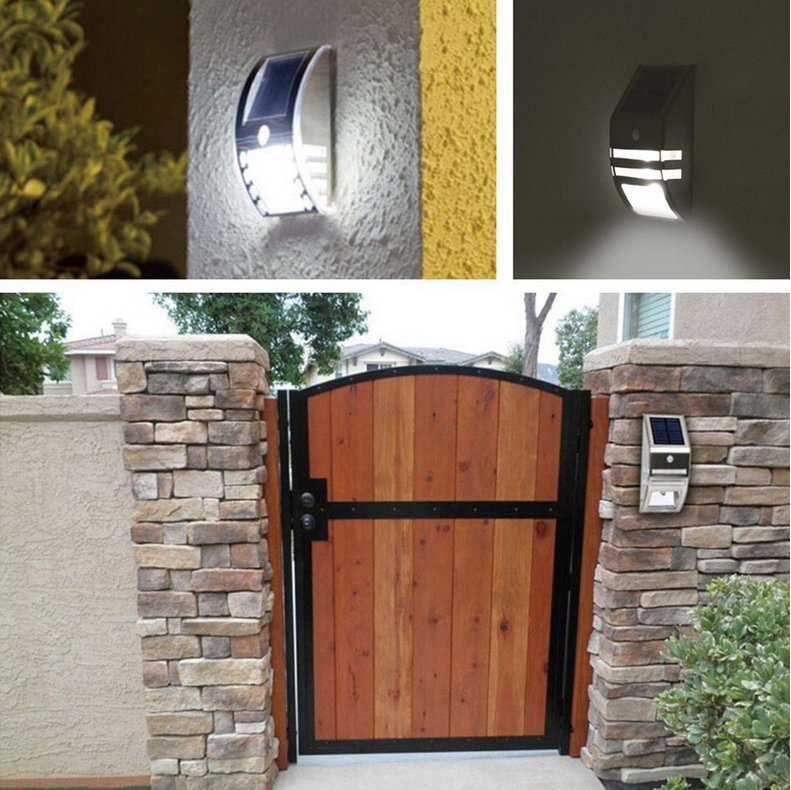 Security Solar Wall Lights - Motion Sensor Solar Fence Post and Outdoor Step Lights, Weatherproof with No Wiring Required, Stain