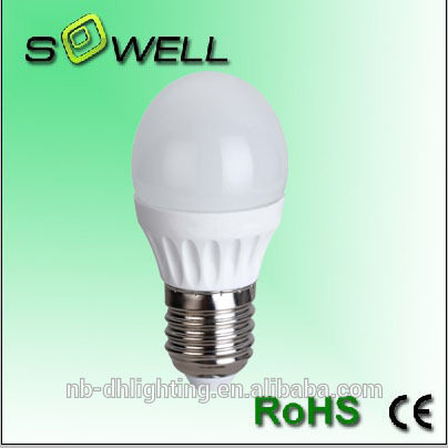 Fashion 220-240V 3W E14/E27 2835SMD 3000K Ceramic 30000H G45 LED lights made in China