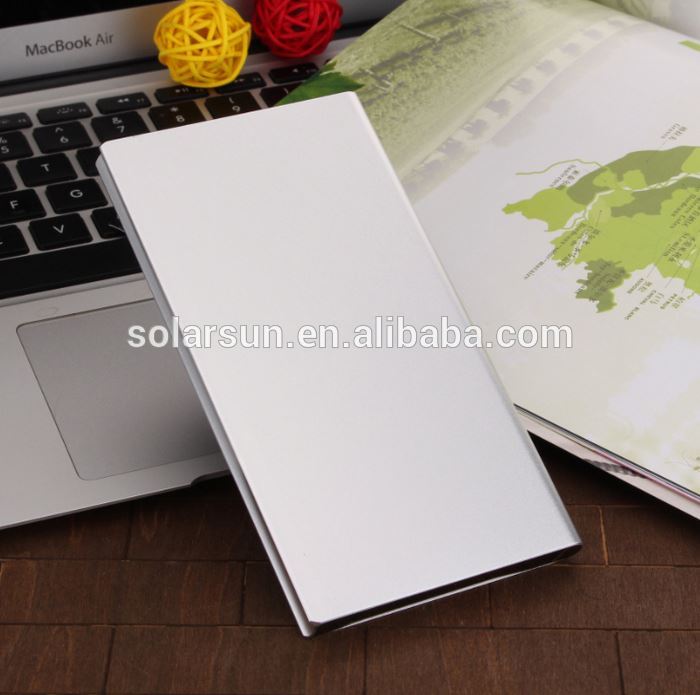 High quality 20000mah slim power bank solar mobile phone charger with led torch light