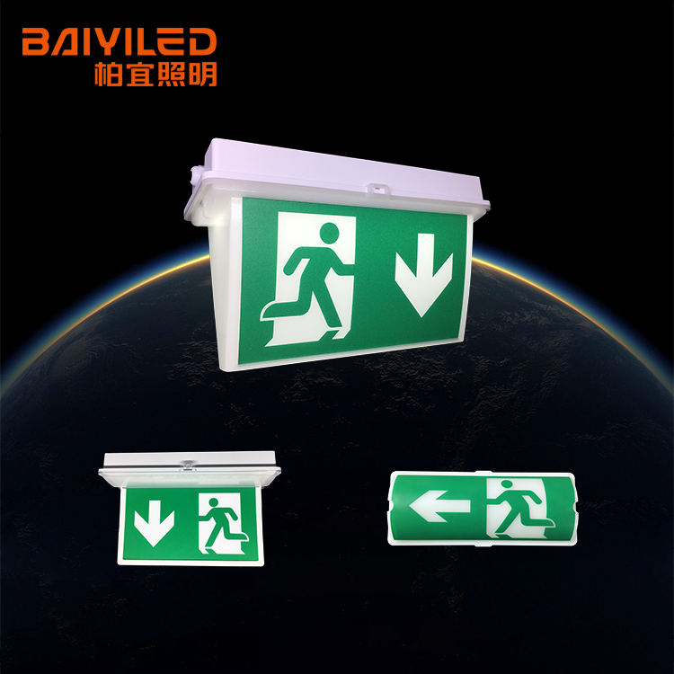 Edge Lit Sign Fire Fighting Test Button Led Exit Emergency Light Combination