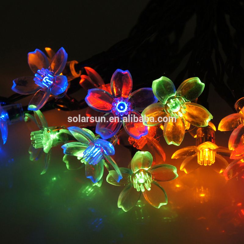 Solar Outdoor Christmas String Lights 21ft 50 LED Fairy Flower Blossom Decorative Light for Indoor Garden Patio Party Xmas Tree