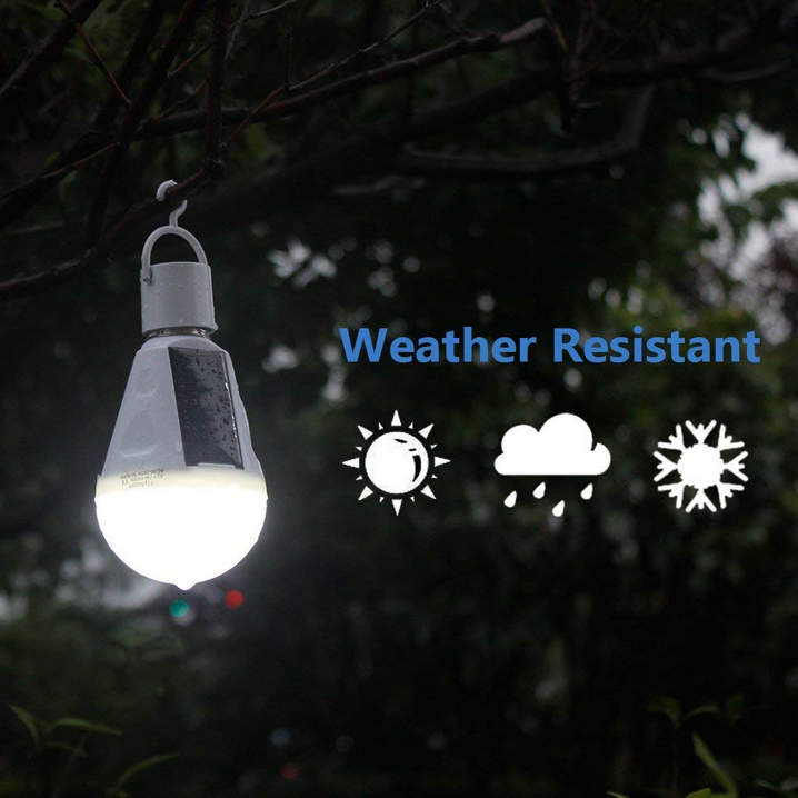 12W Solar LED Bulb Portable Emergency Light Rechargeable Lamp for Outdoor