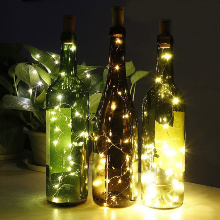 DIY Empty Liquor Lamps Led Fairy Wine Beer Cork Bottle Light with light