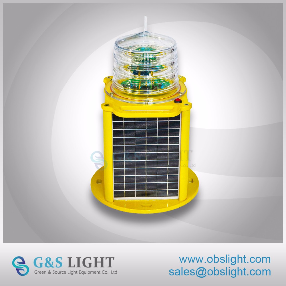 Aviation Obstruction Light /Flashing Red Solar obstruction Beacon Light For Tower