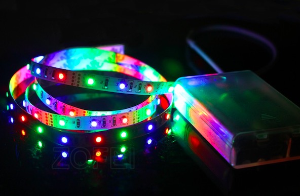 Waterproof 5050 RGB 5v battery powered LED Strip Light 1m 2M 60LEDs