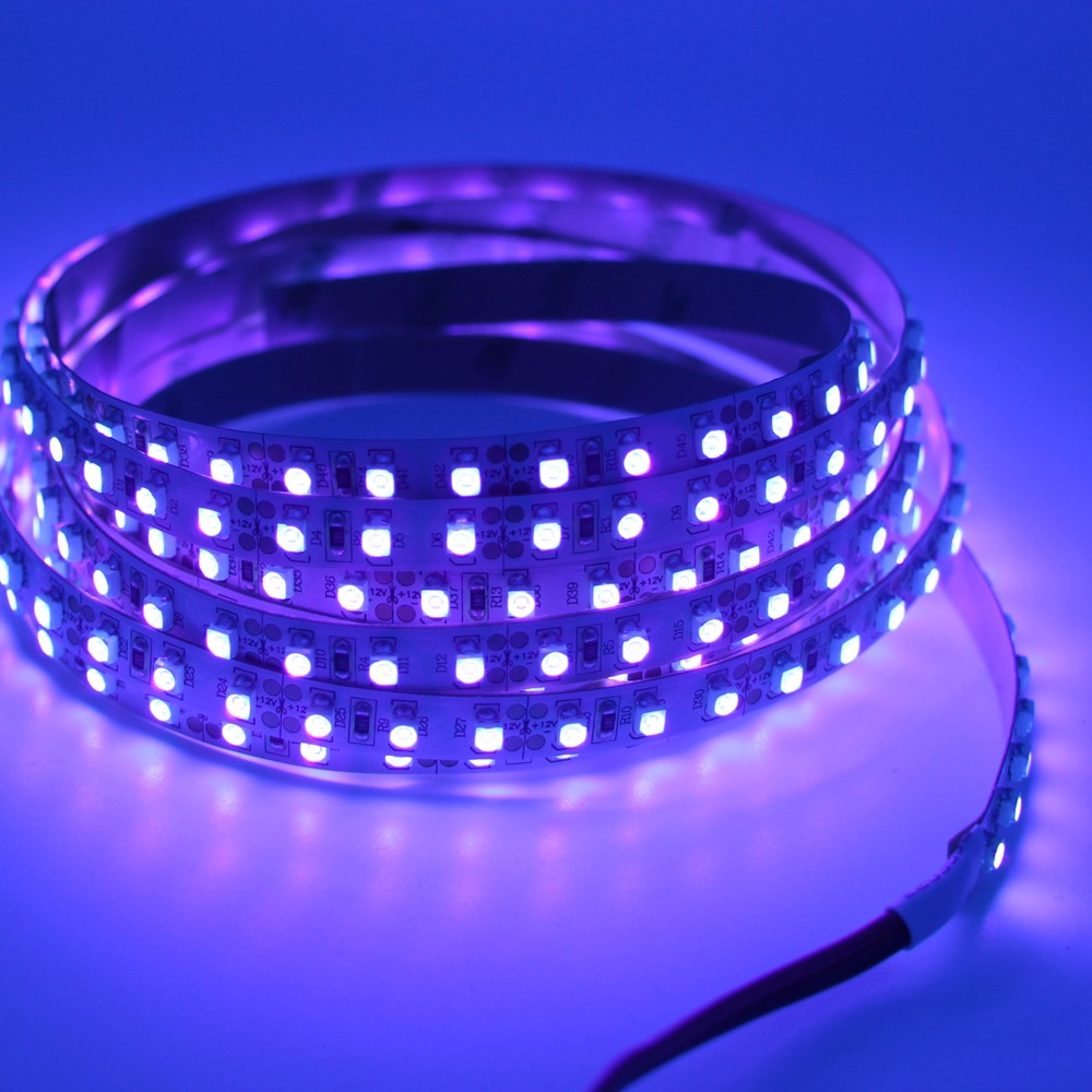 5m DC12V 3528 2835 120LED/M UV 385nm-405nm Ultraviolet IP20 Non-Waterproof 2835 UV purple led strip light 120leds/m 16.4f