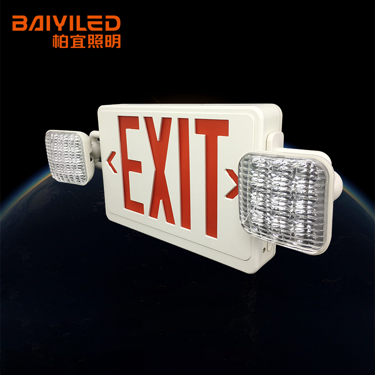 Outdoor Rated Housing Rechargeable Lighted Exit Sign Luminance