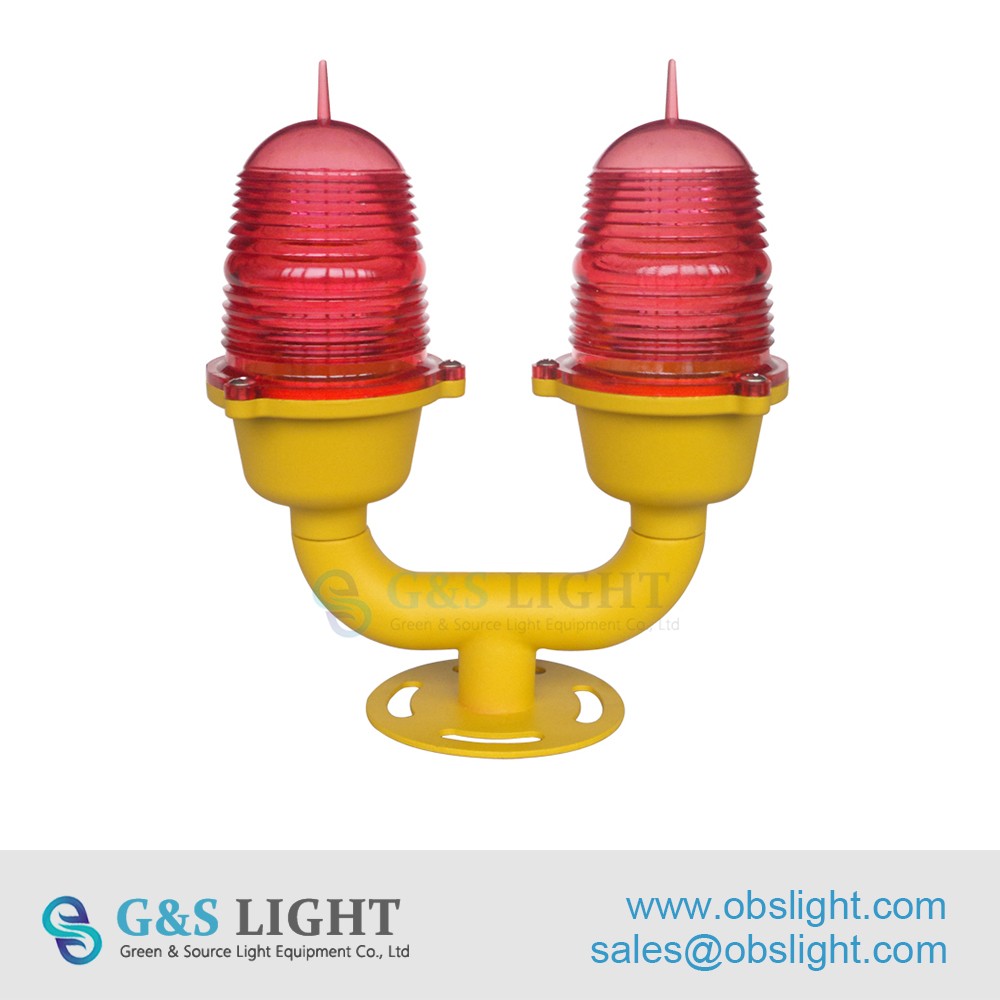 Led Building Solar Chimney Aviation Warning Light For Towers