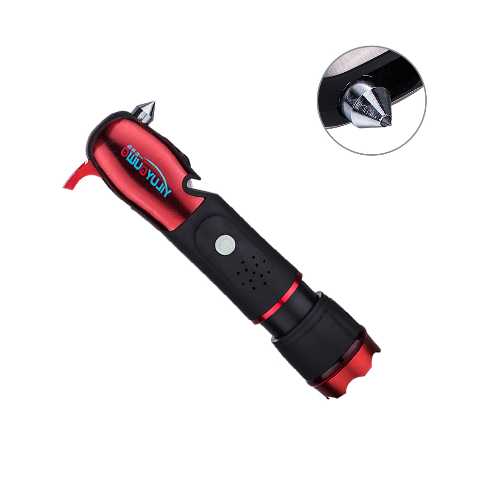 Cheap Price Zoom Focus Alarm 1W LED Multitool Flashlight With Safety Hammer