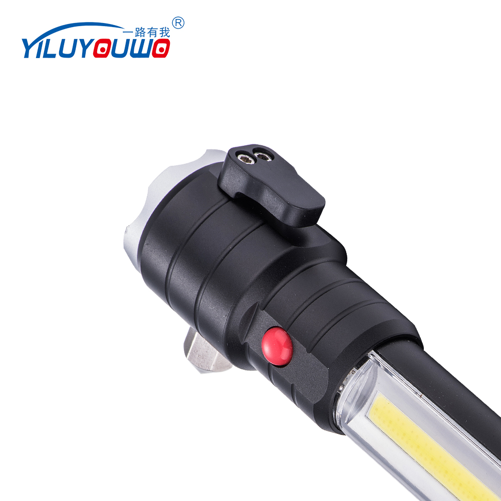 New Design Multi-functional Mini LED COB Flashlight With Safety Hammer