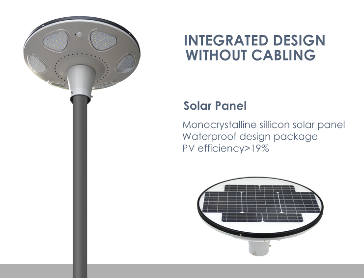 split round ufo cob solar street light pole solar led