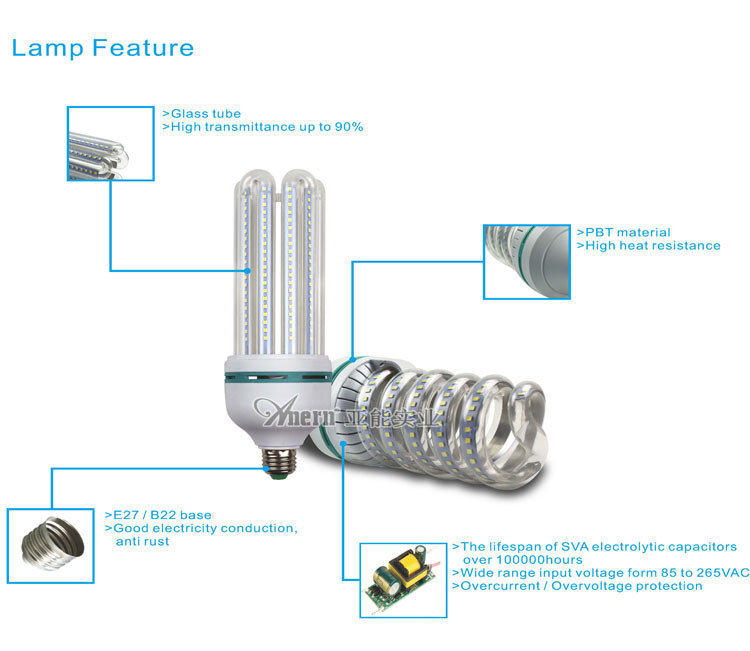 Anern energy saving e27 led corn bulb light lamp