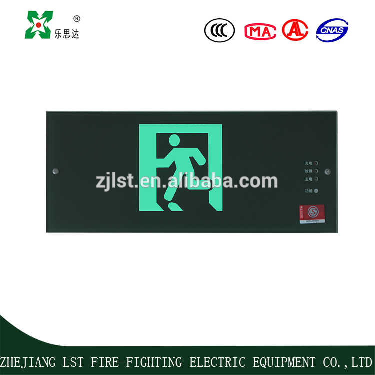 Modern design glass board led emergency exit sign light