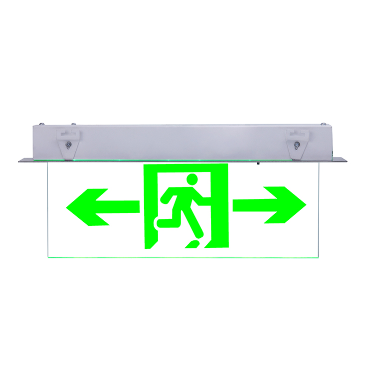 LSTglass panel double sided fire emergency led exit sign with hanging