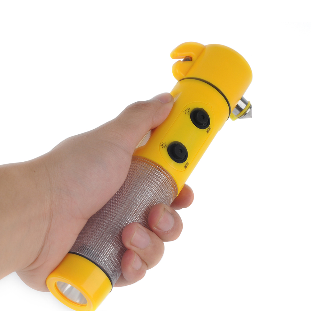 Multi-Functional Emergency Flashlight Safety Hammer Working Light