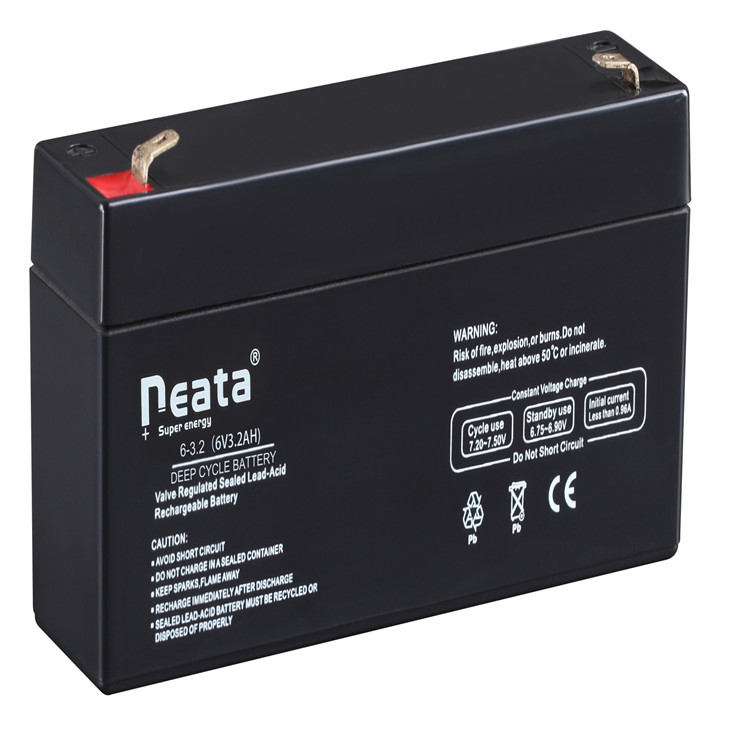 Neata 6v 3.2ah valve regulated rechargeable sealed lead acid battery