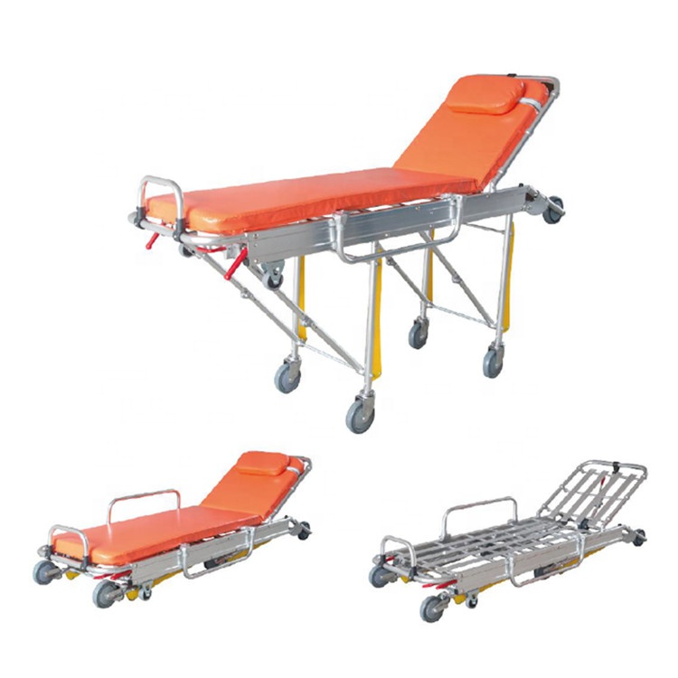 Good price patient stretcher with wheels for sale emergency trolley stretcher cart