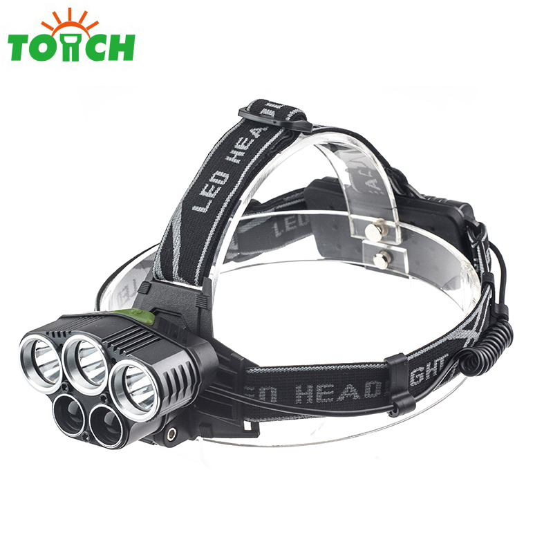 High power led outdoor portable lighting waterproof 5 led Hard light headlamp headlight