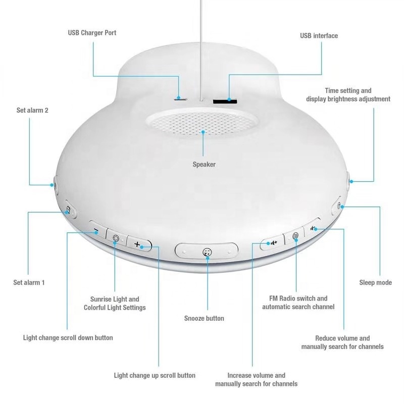 Smart Wake up Light Sleep Aid Digital Alarm Clock with Sunset Simulation OK to Wake