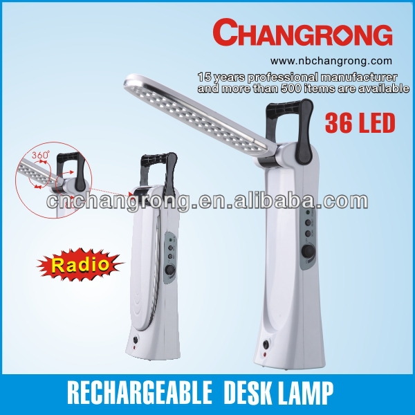 LED rechargeable desk lamp with radio function