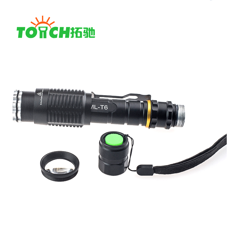 2000 Lumen LED xml t6 Portable Zoomable 5 modes torch light self defense led flashlight