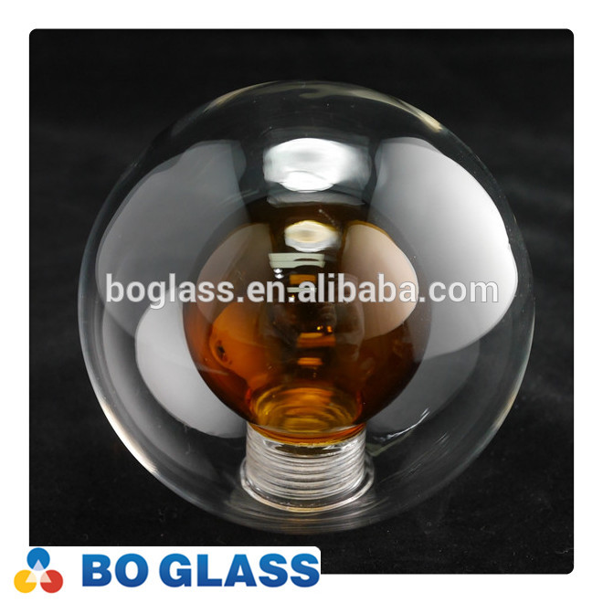 wholesale lighting factory party home decorative stained glass lamp shade double wall amber color glass lamp cover