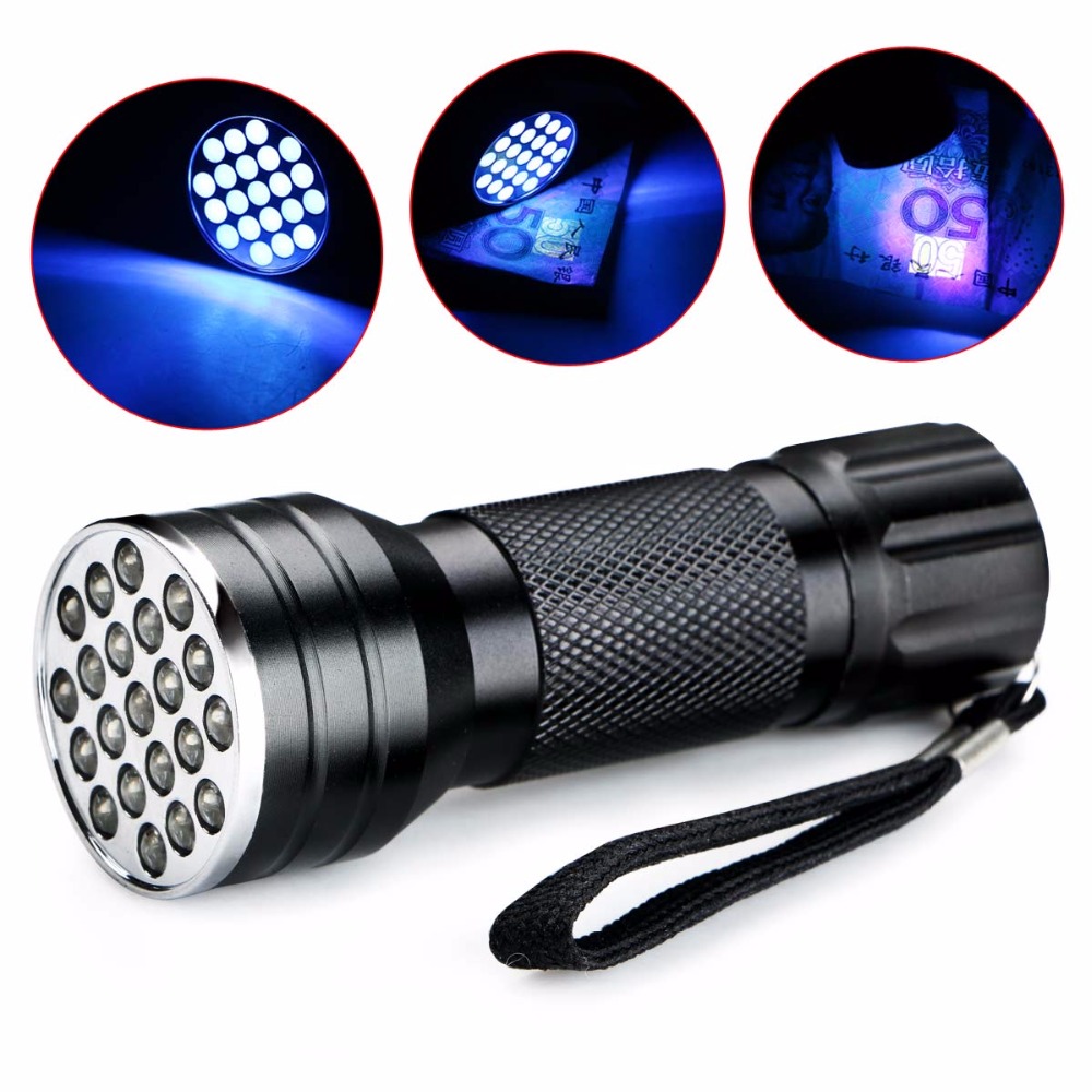 High Quality Urine Detector Black Light Usage Aluminum 21 UV Led Blacklight Flashlight Torch Light