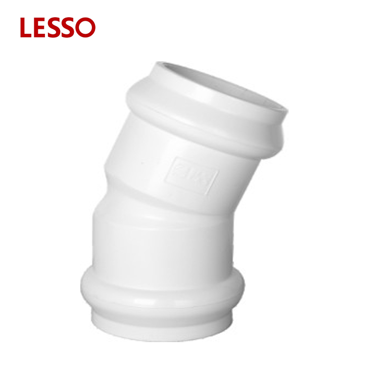 LESSO PVC Fittings 22.5 degree Elbow (Gasket x Gasket) pipe fitting 22.5 degree elbow