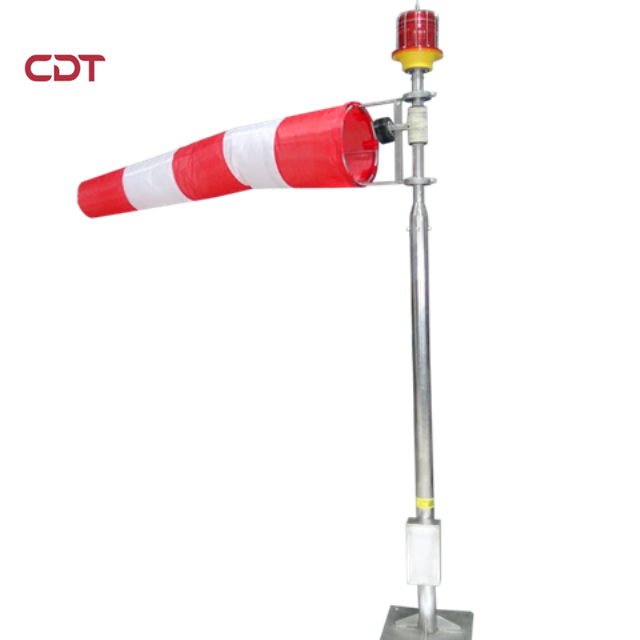 FAA Anti-UV corrosion resistance nylon led light source wind sock for helipad/ICAO heliport  White And Orange airport windsock