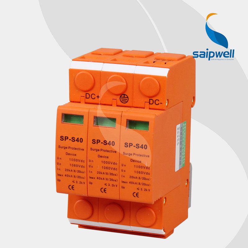 SAIP/SAIPWELL New Type 1000VDC/20KA 3 Poles IP65 Electrical 33kv Surge Arrester