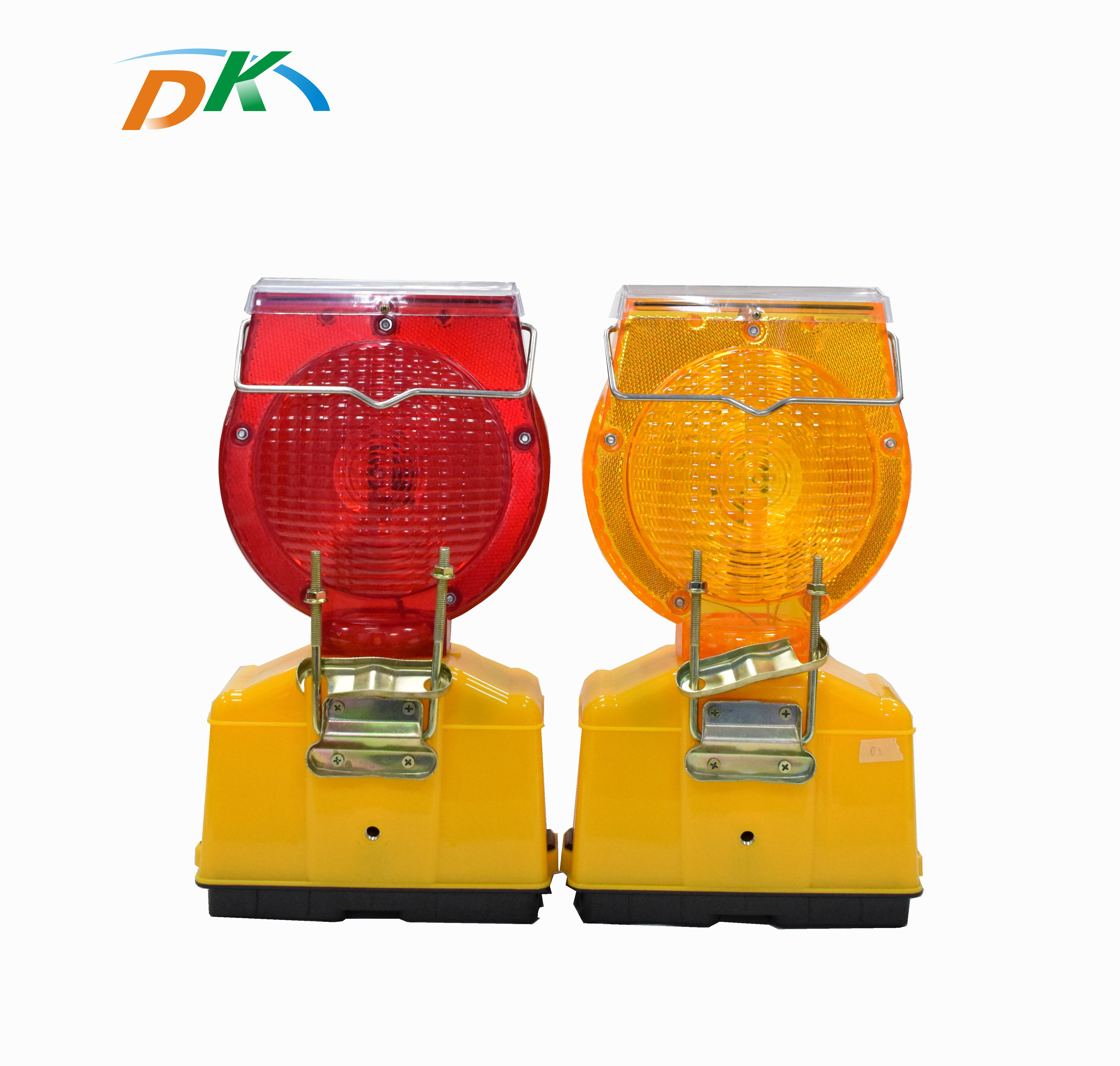 DK PS amber/red/yellow steady solar warning barricade light for traffic safety