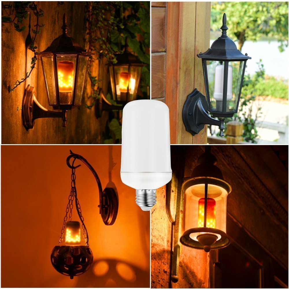 LED Flame Light Bulbs, Vintage Gas Lamp Animated Flickering Fire Effect Atmosphere Decorative Light, E27 Standard Base for Party