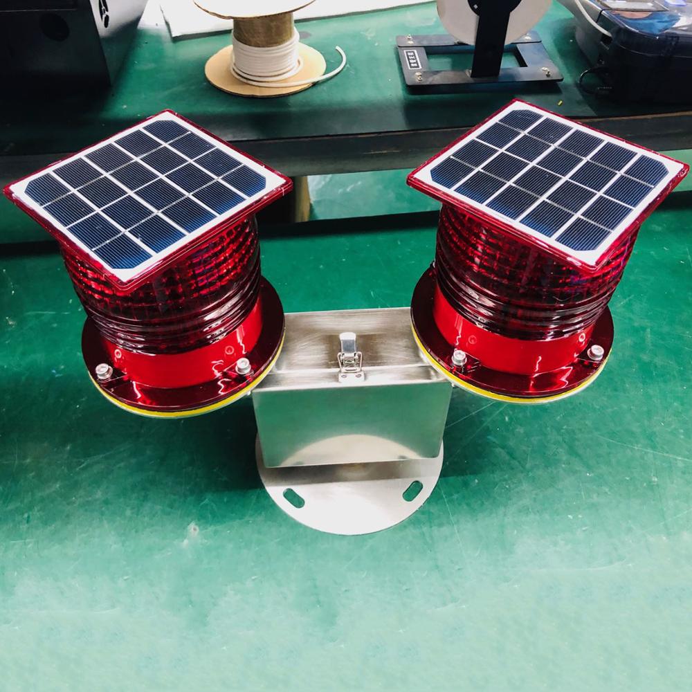 Telecommunication Towers DC6.5V 10cd 32cd Solar power Low intensity double aircraft warning lights red