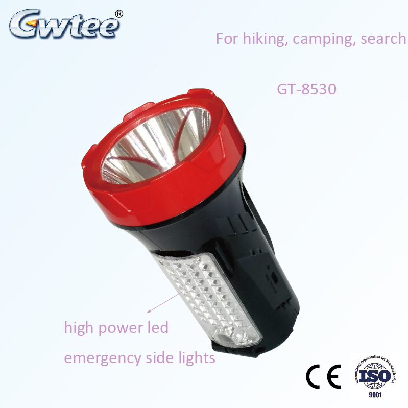 Rechargeable high power outdoor led searchlight, portable big torch side light emergency