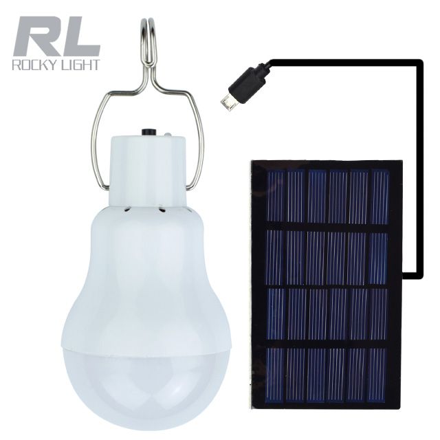 Solar light bulb Portable Solar Powered panel Light Bulb LED Lamp Lighting for Home