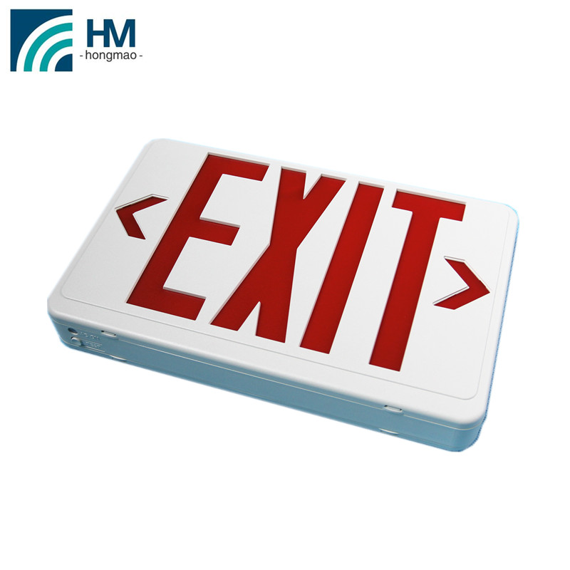 US Market Popular 277V ABS Plastic LED exit sign with lamp emergency lighting symbols