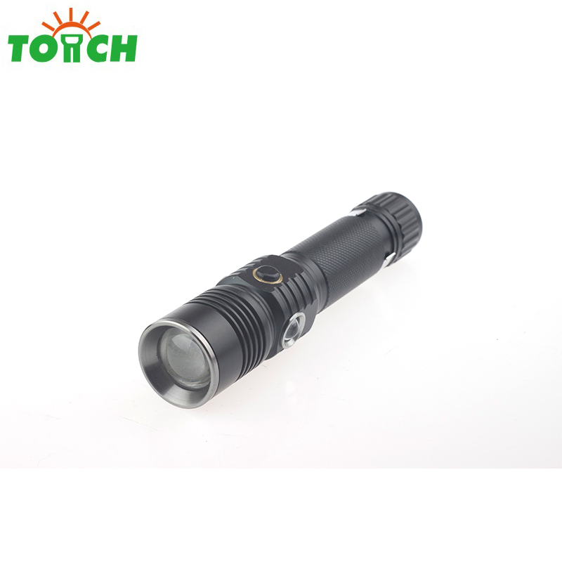 UV and red laser usb rechargeable hand torch emergency led flashlight for outdoor emergency lighting