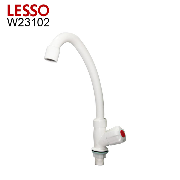 LESSO W23102 contemporary deck-mounted goose neck PVC tap upc kitchen sink faucet washbasin faucet