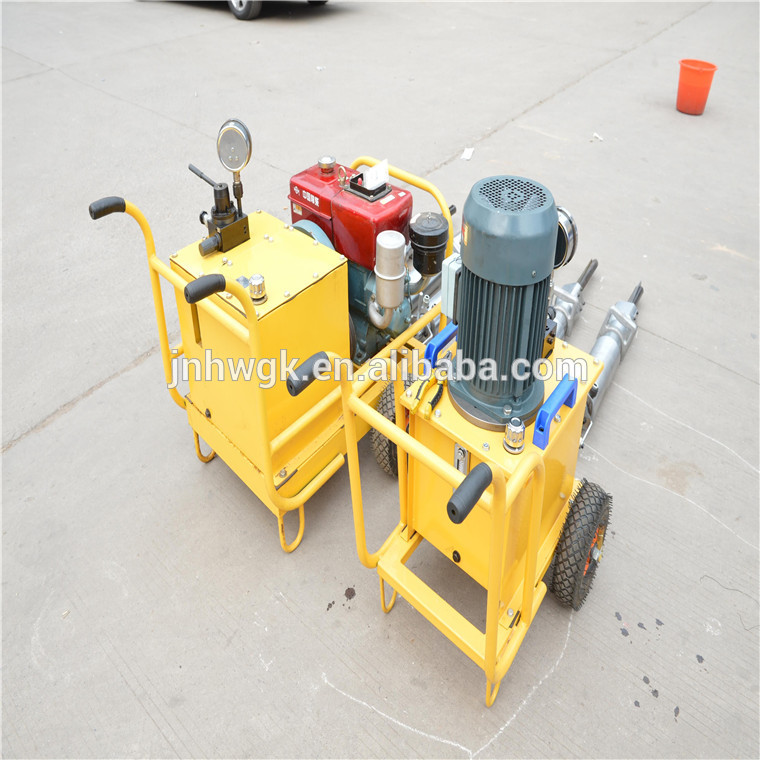 Motor power station hydraulic rock splitter gun for rock drilling