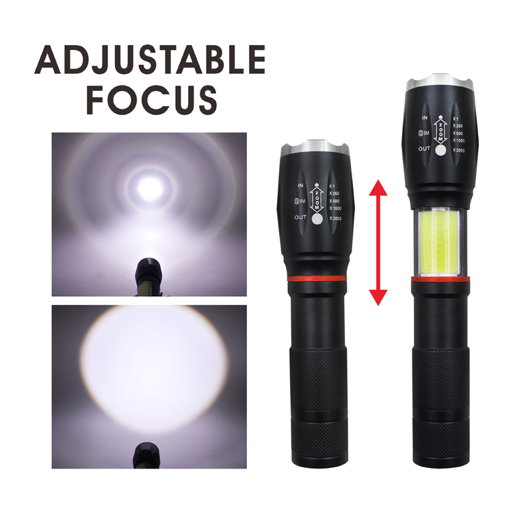 Super bright cob led torch tactical  flashlight made of aluminum  for camping