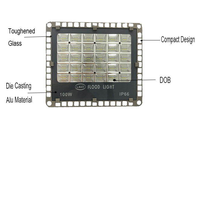 100w 6500k long-distance led flood light