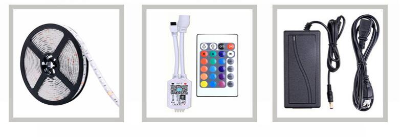 Complete Set 24K Wifi Wireless Smart Phone Controlled 150 Leds 5050 Waterproof LED Strip Light Kit