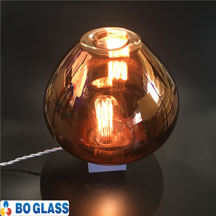 China supplier customized gold electroplated glass lamp shade