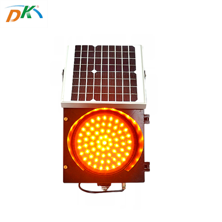 DK Yellow LED Solar Signal Flashing Warning Light