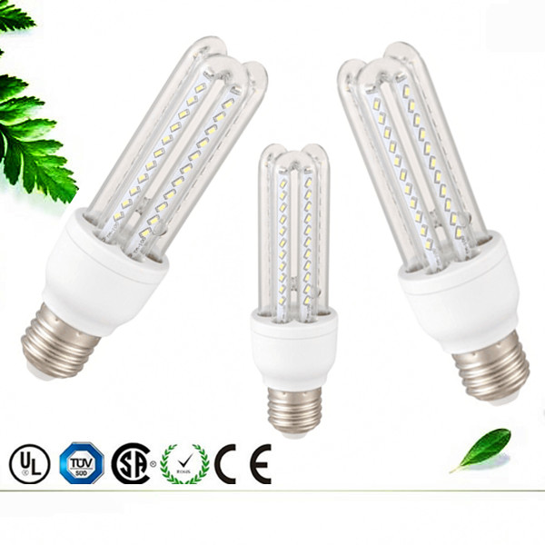 U led energy saving bulb 2U 3U 4U smd 2835 led corn light dimmable glass led corn bulb e27