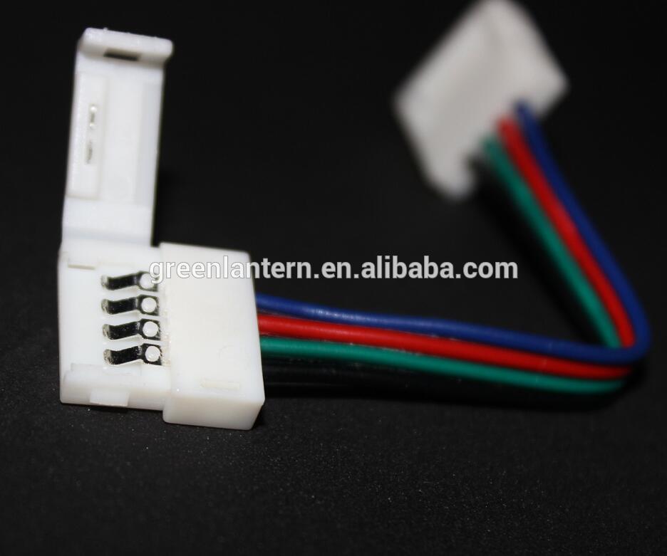 Hot selling Solderless PCB board 10mm 4 Pin LED RGB Strip connector